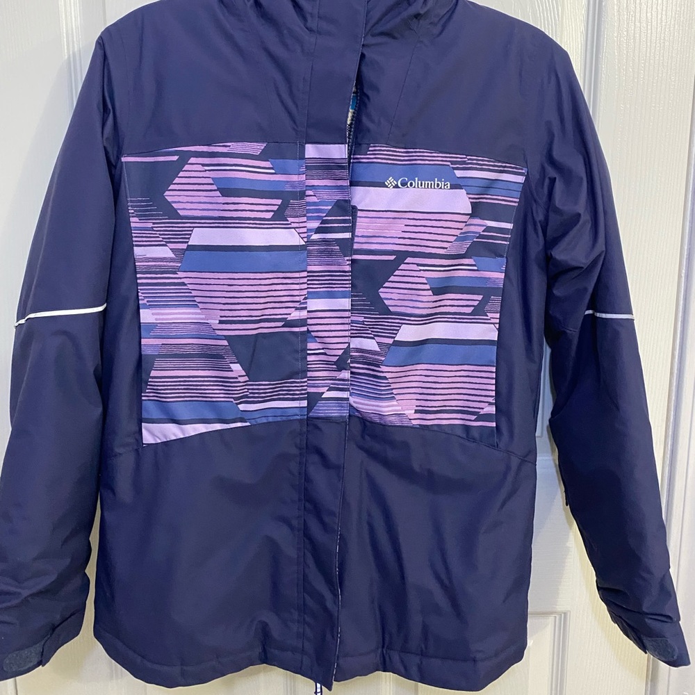 Columbia Big Girls L Winter Coat Purple Sleeves lengthen to Grow Omni Tech